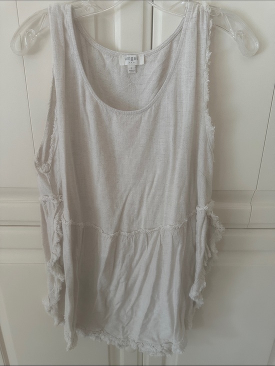 Umgee Tops - Umgee Cream Frayed Tiered Sleeveless Tank